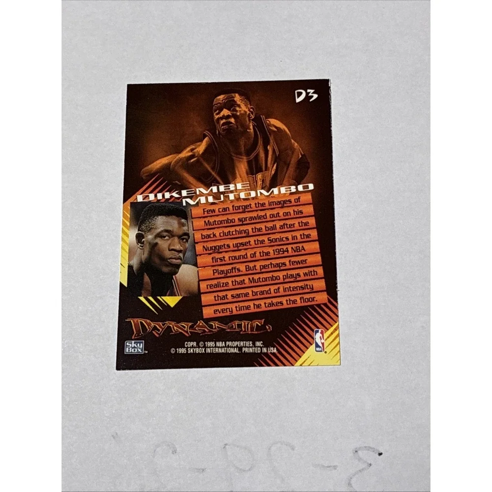 1995-96 Skybox Premium - Dynamic Dikembe Mutombo #D3‎